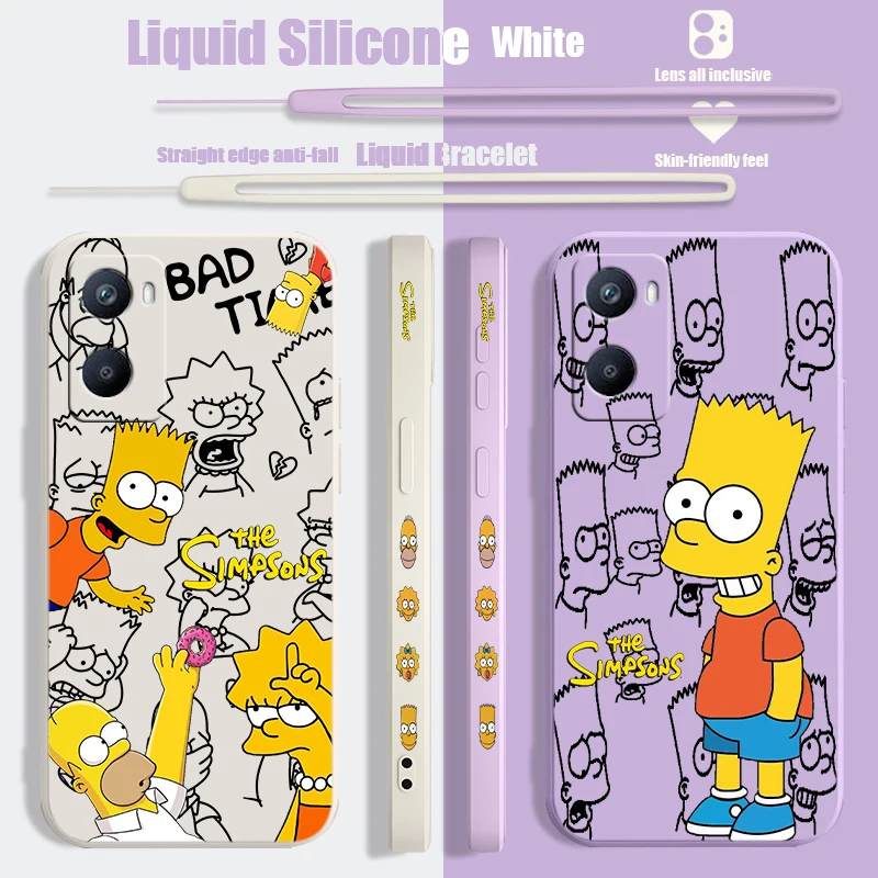 Cute The simpsons Liquid Left Rope Phone Case OPPO A1K 5 9 12 72 52 31 53 73 93 94 74 16 54 55 76 57 96 15 Shell Soft Cover Capa