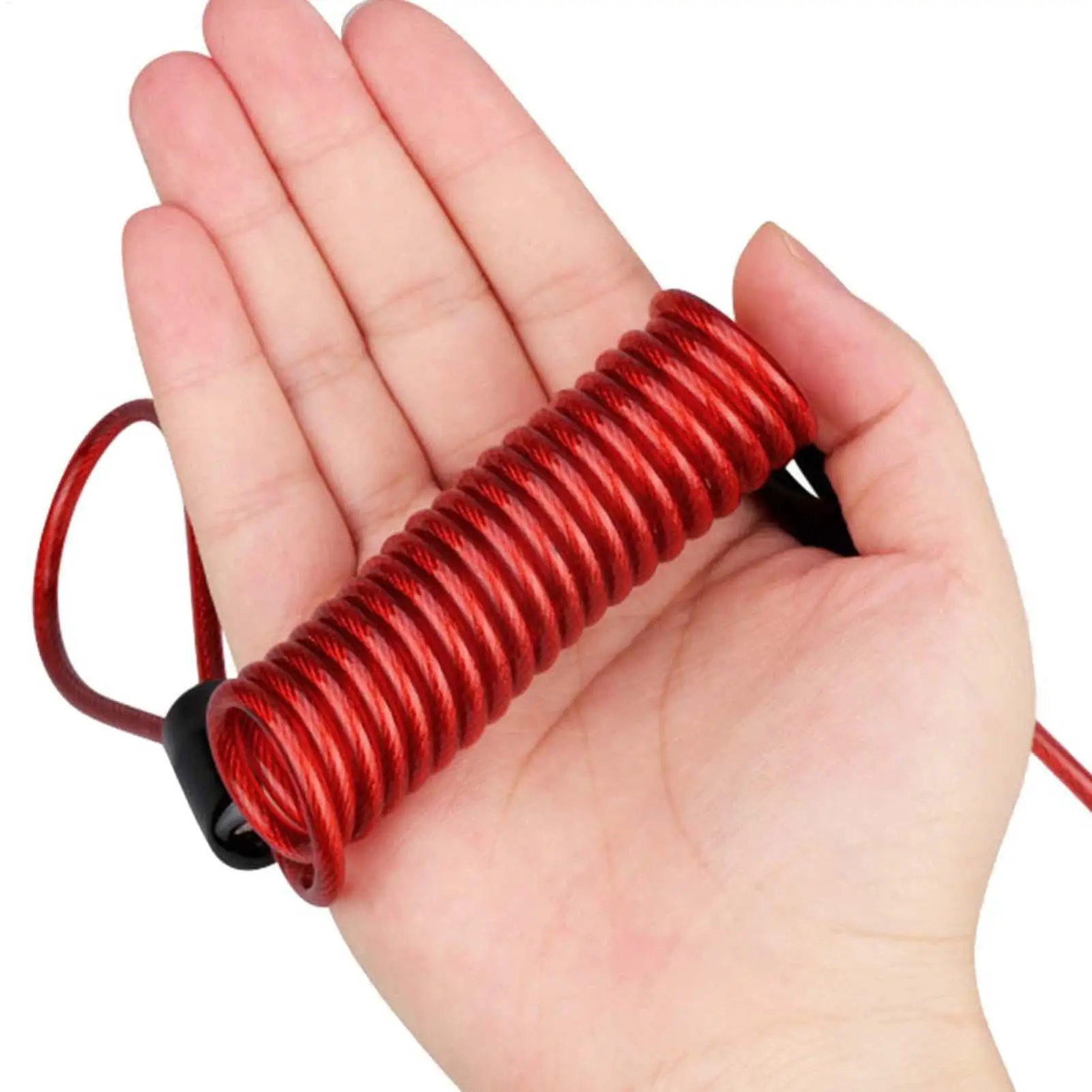 1pc Lock Reminder Cable Disc Lock Cable For Antitheft Protection Security Steel Wire Spring Reminder Rope For Scooter Motorcycle