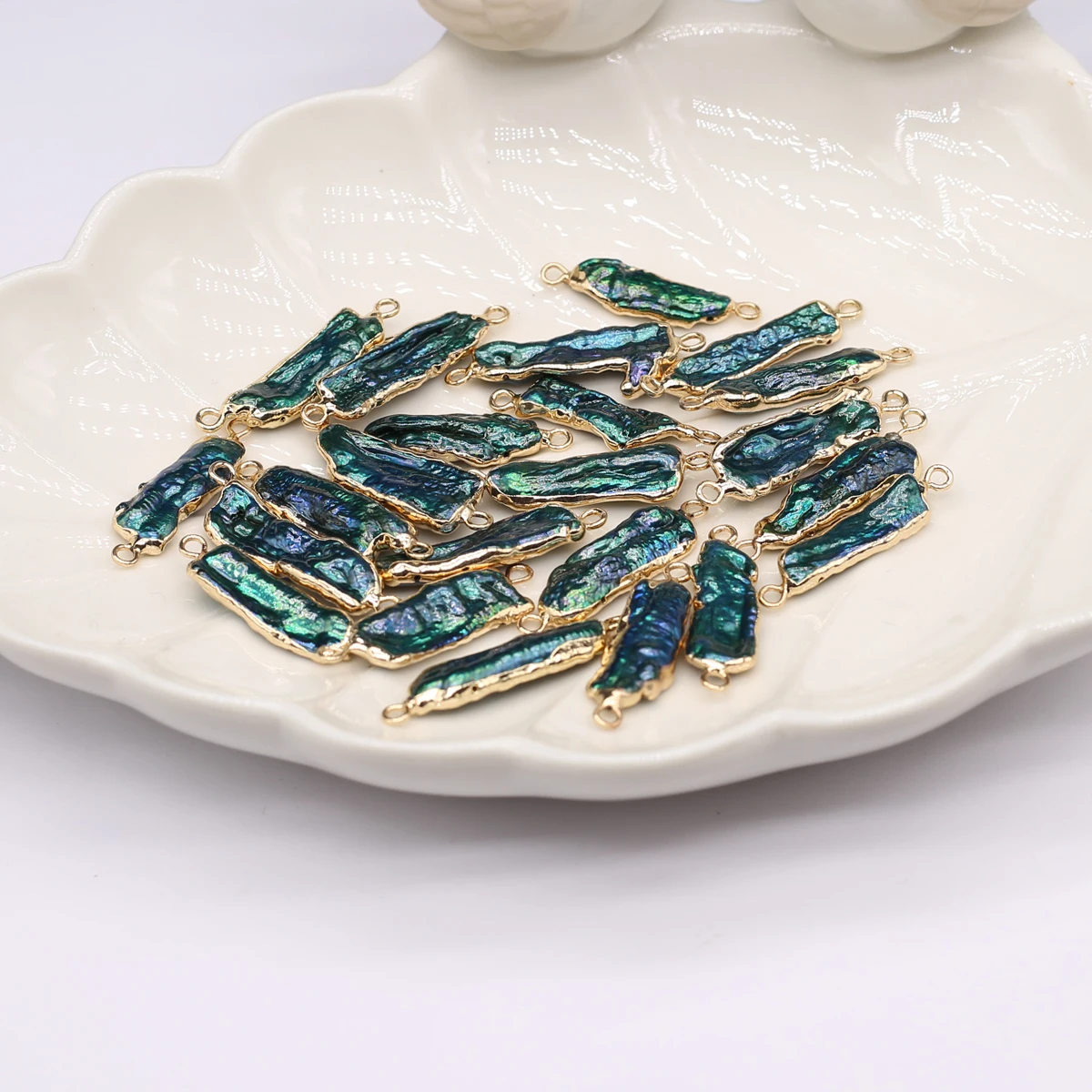 10 PCS Natural Freshwater Baroque Pearl Connectors Charms  Pendants for Jewelry Making DIY Necklace Earrings Accessories Gifts