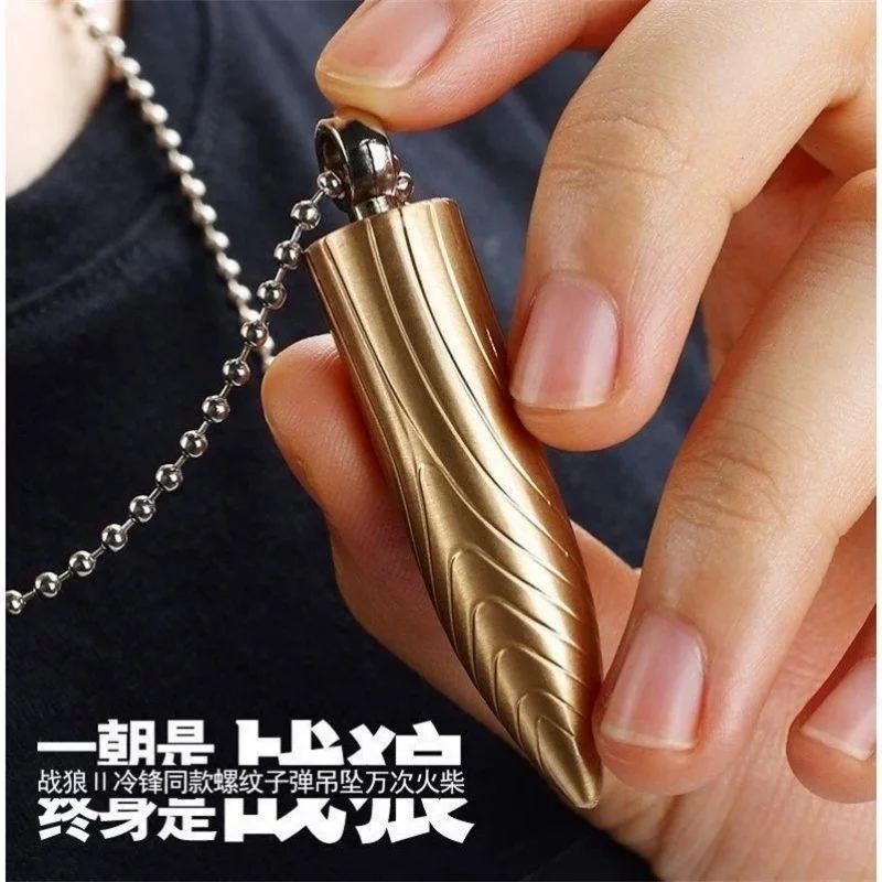 

New bullet pendant lighter, metal material, waterproof matches for thousands of uses, igniter, travel emergency tool, men's gift