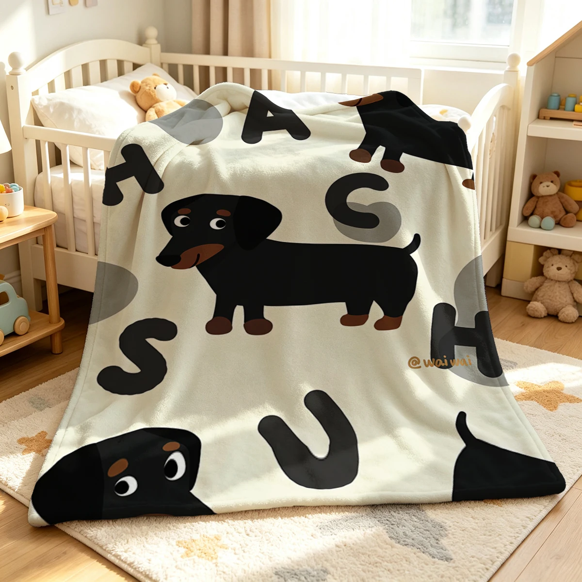 Pup Joy Flannel Blanket Warm Soft Halloween Christmas Couch Warm Cozy Decorative Decor Gift for All Season