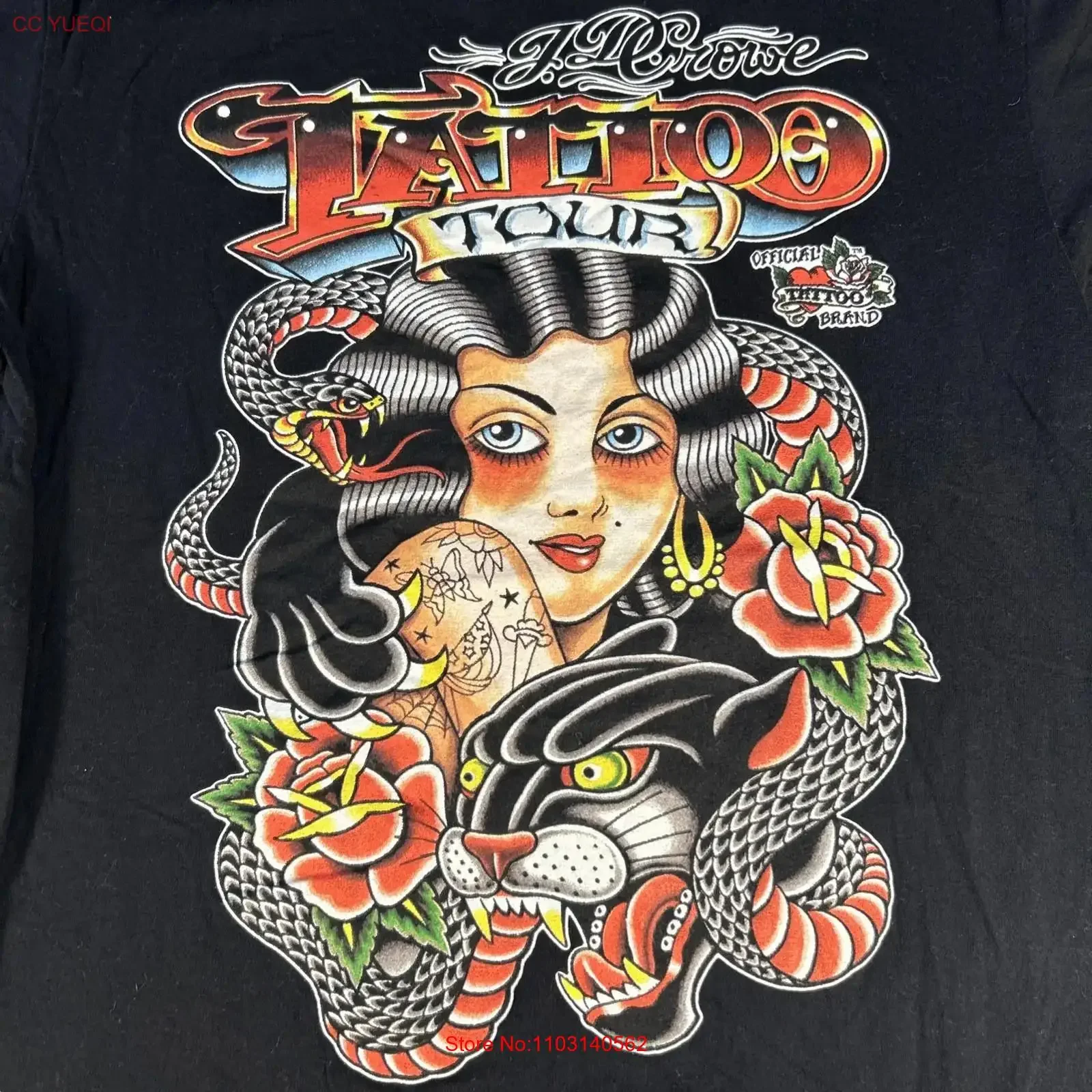 JD Crowe Tattoo Tour T Shirt Officiel 2022 vintage Lavé Respirant graphique Doux mode streetwear Élégant Polyvalent