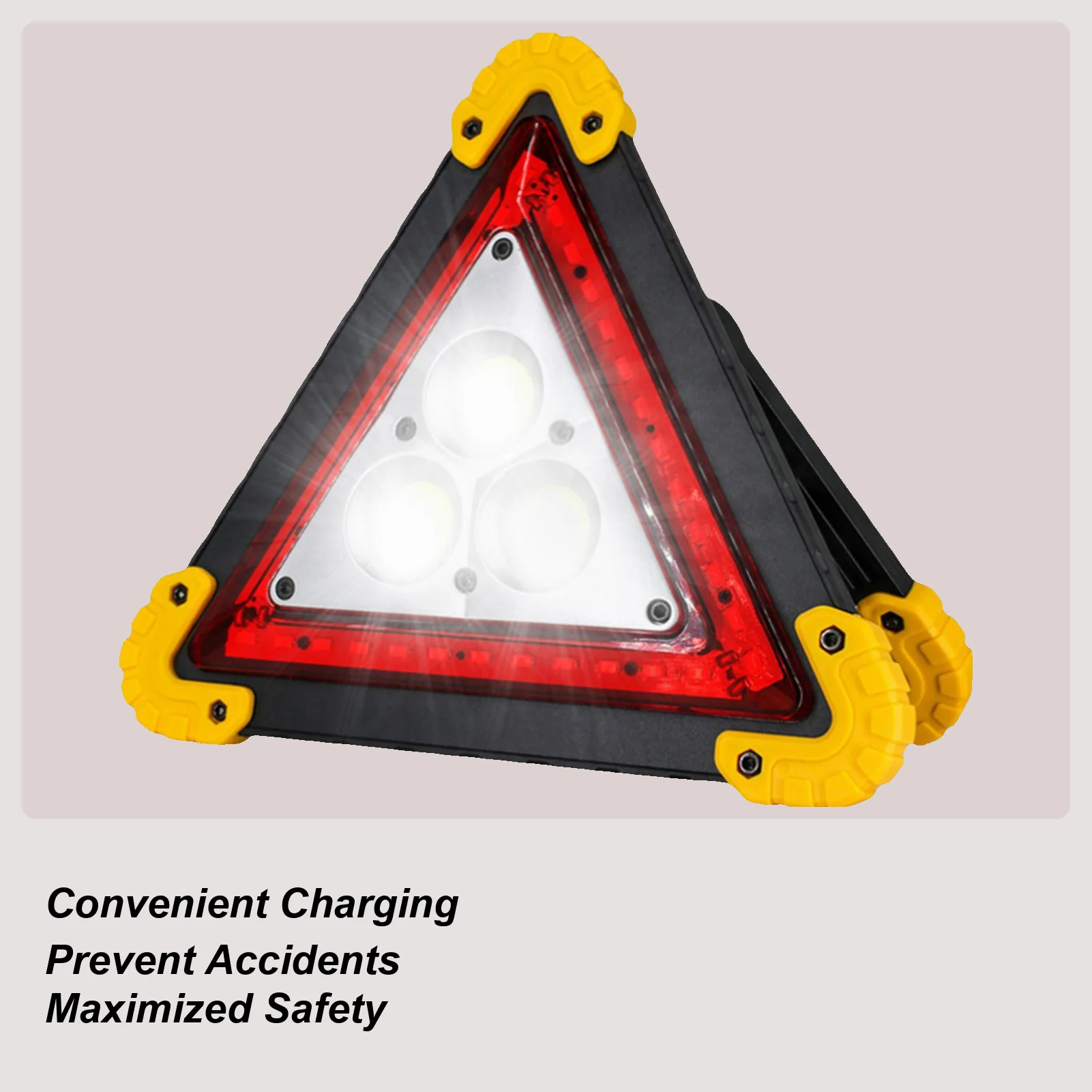 COB Work Light Cars Led Triangle Lights Foldable Waterproof Triangles Lights Bright & Eye-Catching Lightweight Safety Sign