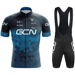 RAUDAXGCN New Bicycle Set for Men's Summer Road Cycling Short Sleeve Team Cycling Suit for Men's Bib Shorts MTB Sweatwicking Set