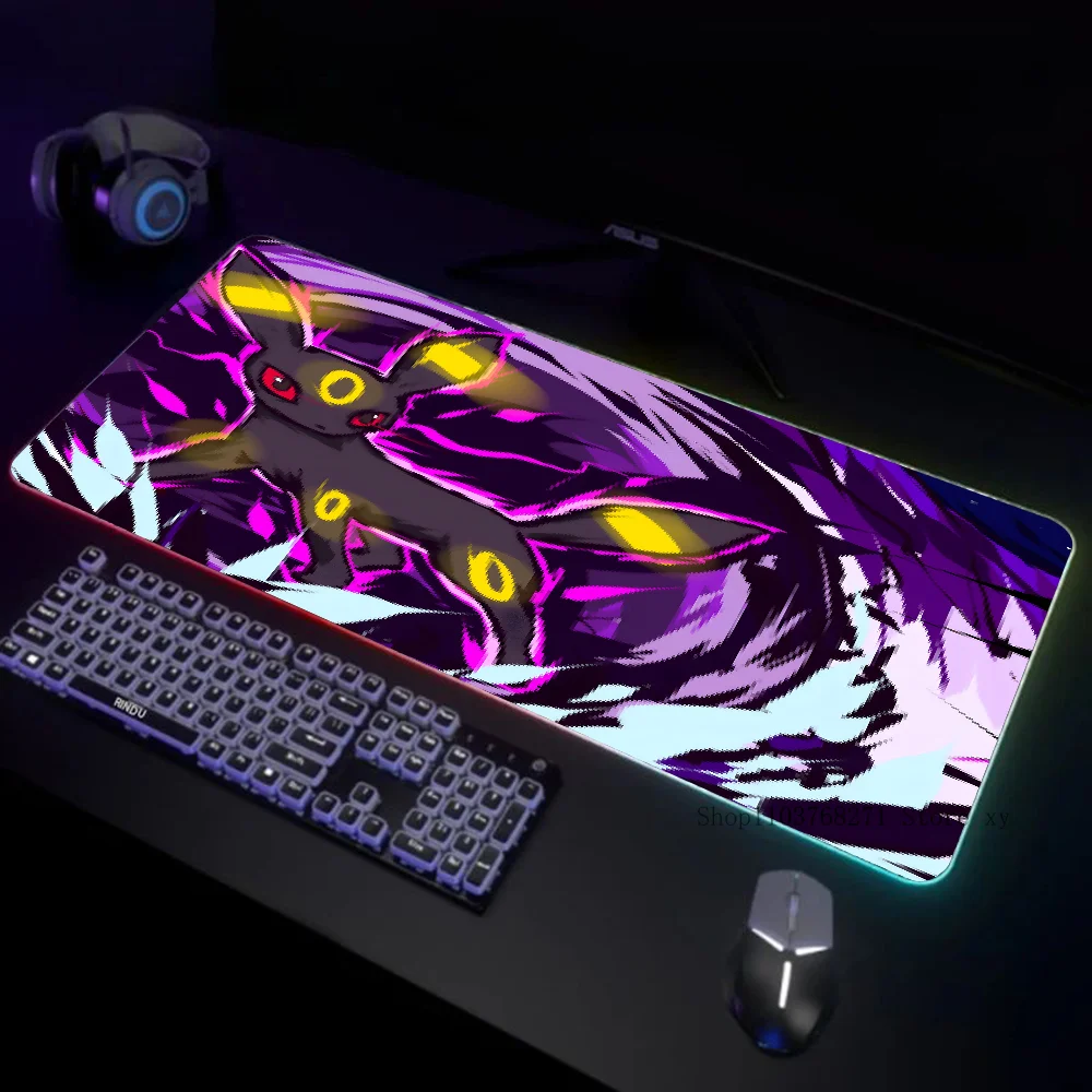 P-Pokemon Mousepad XXL RGB Gaming Mouse Pads HD Black Gamer Accessories Large LED