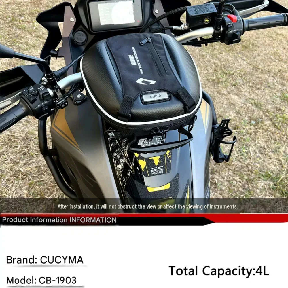 Motorcycle accessories, quick-lock fuel tank bag/luggage organizer for ZONTES 703F and 703RR.