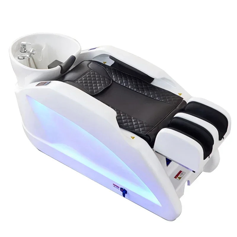 

Reclining White Shampoo Chair Beauty Salon Air Wash Luxury Washing Hair Shampoo Chair Barber Beauty Aesthetic Furniture