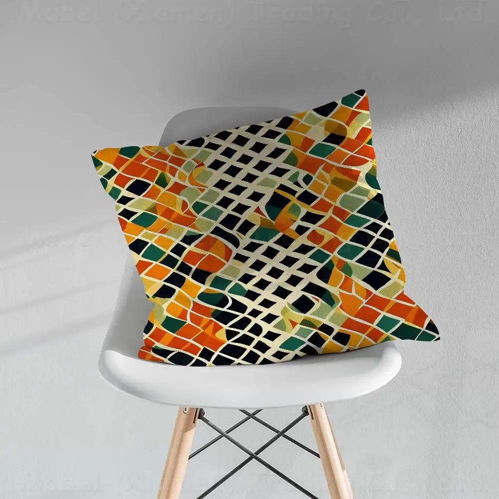 تصميم هندسي ملون غطاء وسادة شخصي لغرفة نوم الأطفال وديكور الحفلات البرية كيس وسادة هدية عيد ميلاد للأطفال