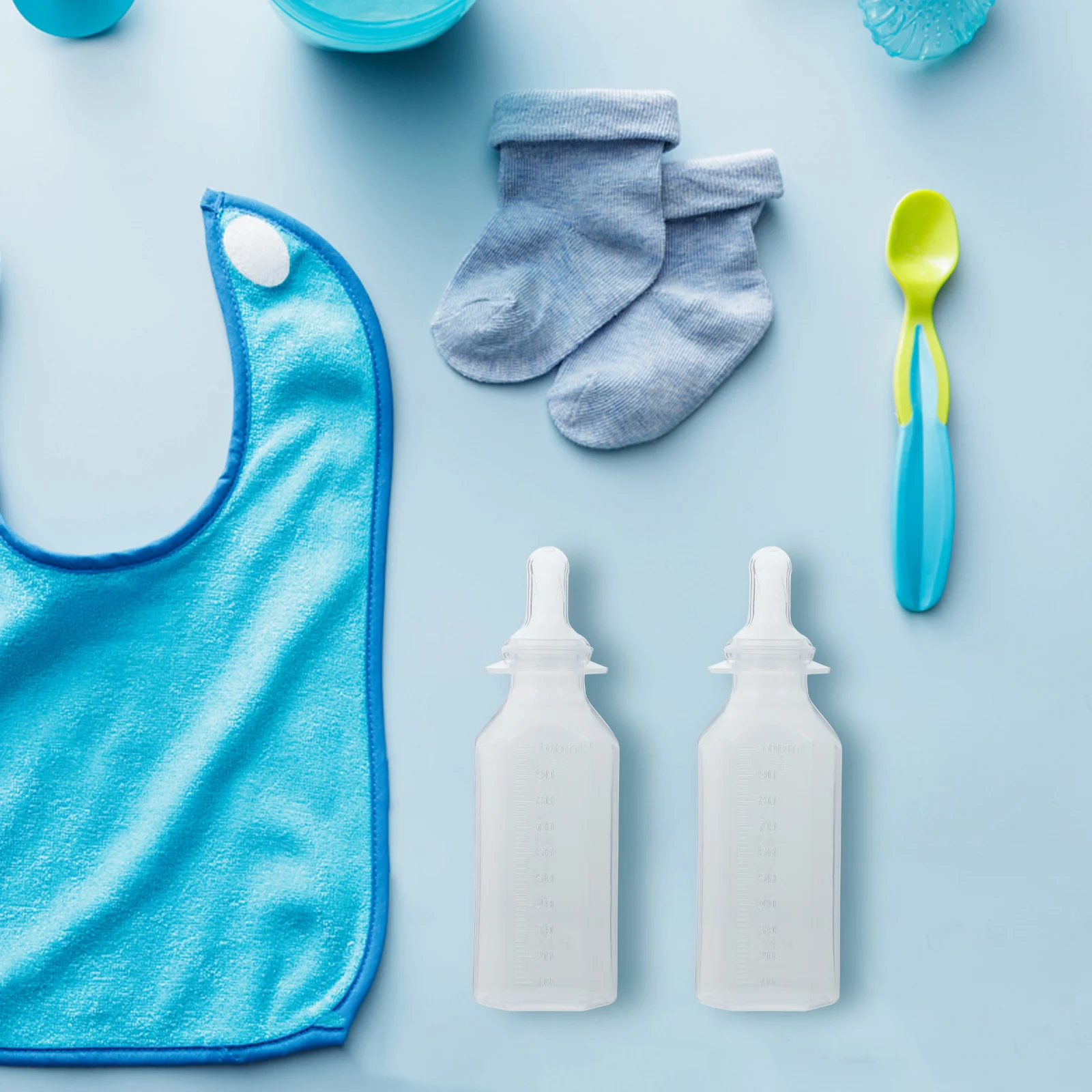 

5Pcs Disposable Bottles PP Once-Off Baby Milk Powder Bottles Material Clear Scale Soft Silicone Teat Once Off Newborn Milk