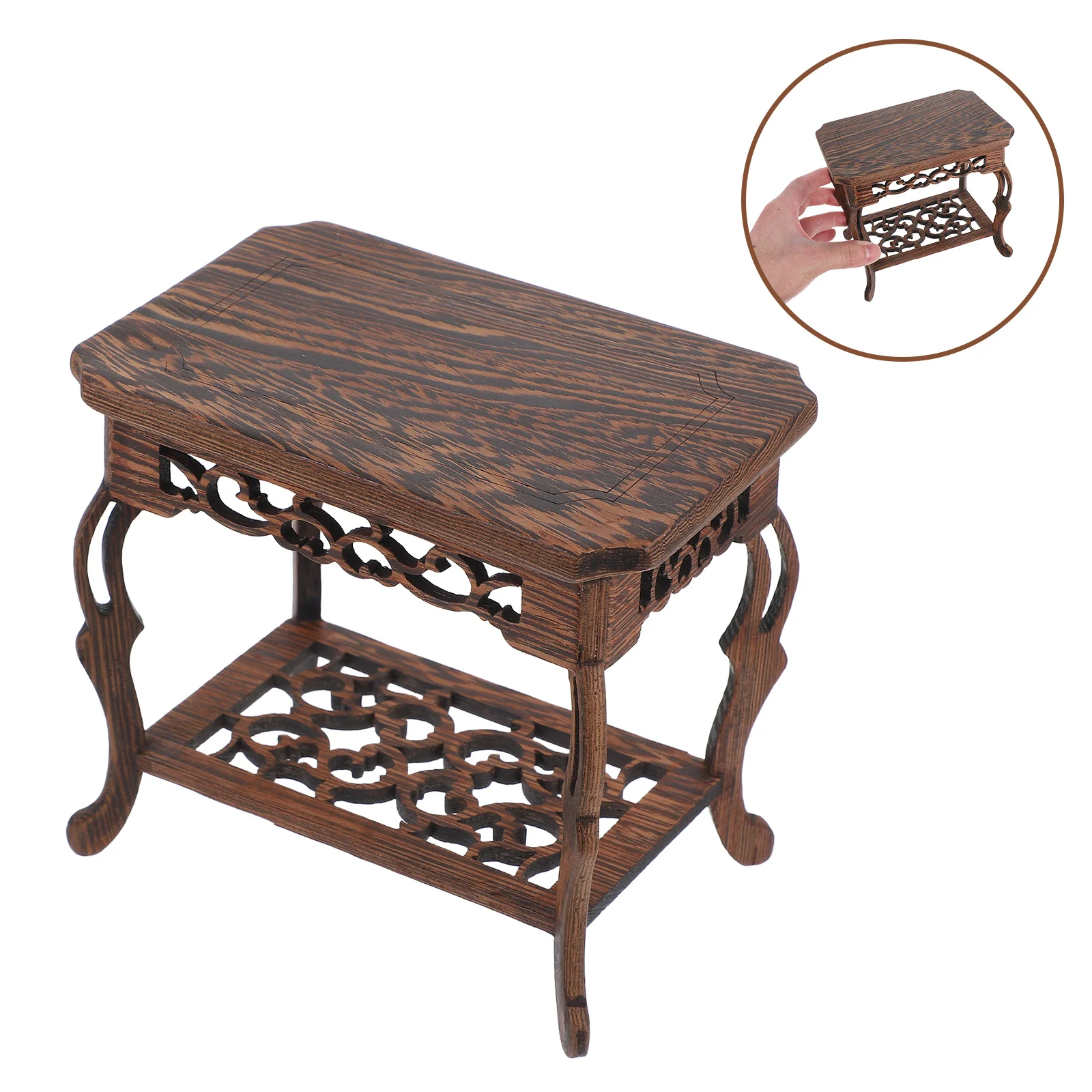 

Chinese Style Wooden Pedestal Stand Bonsai Display Rack Indoor Plant Vase Base Oriental Wooden Sculpture Stand Planter for Home