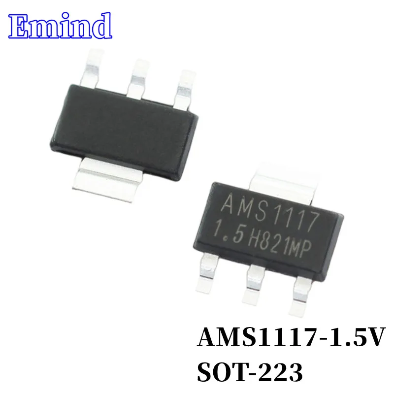 

100/200/500/1000/2000Pcs AMS1117-1.5V 1117-1.5 SMD Low Dropout Regulator SOT-223 LDO 3-terminal Regulator IC