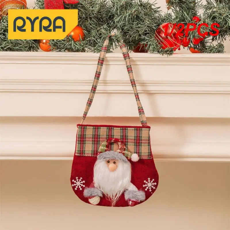 1/2PCS Decoration Easy To Carry Festive Atmosphere Christmas Popular Rich And Colorful Trend Christmas Party Favor Bags