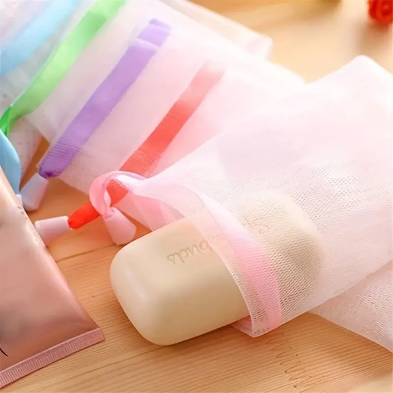 1-100PCS Facial Lathering Net Soap Saver Pouch for Shaving Cream Rich Foam Generator Face Wash Body Wash Bath Accessories
