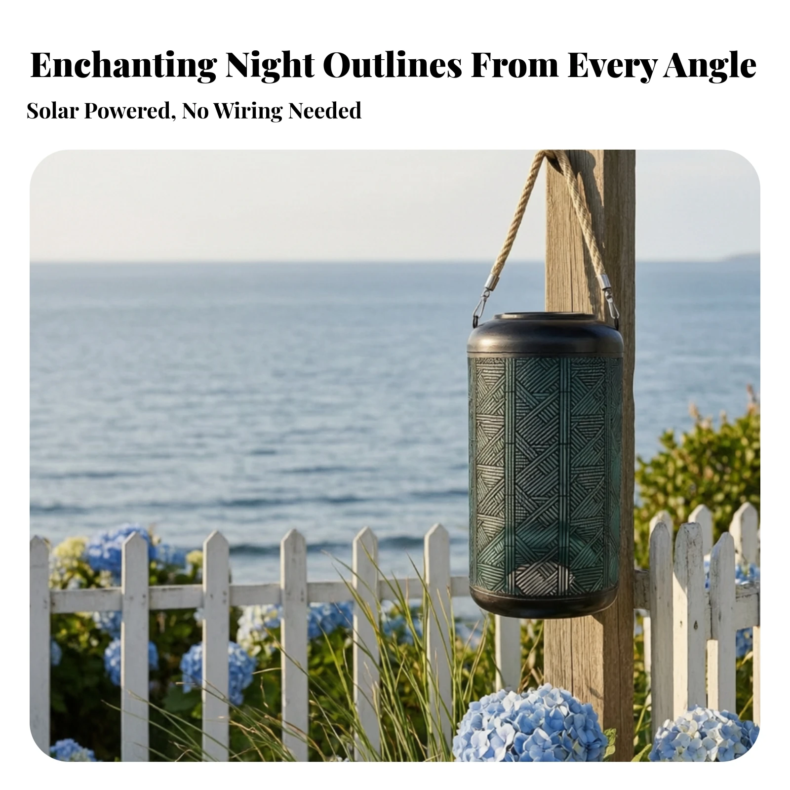 Iron Solar Lantern with Cutout Pattern Wire-Wireless Hollow Grid Lantern with Handle Lamp Retro for Garden, Patio