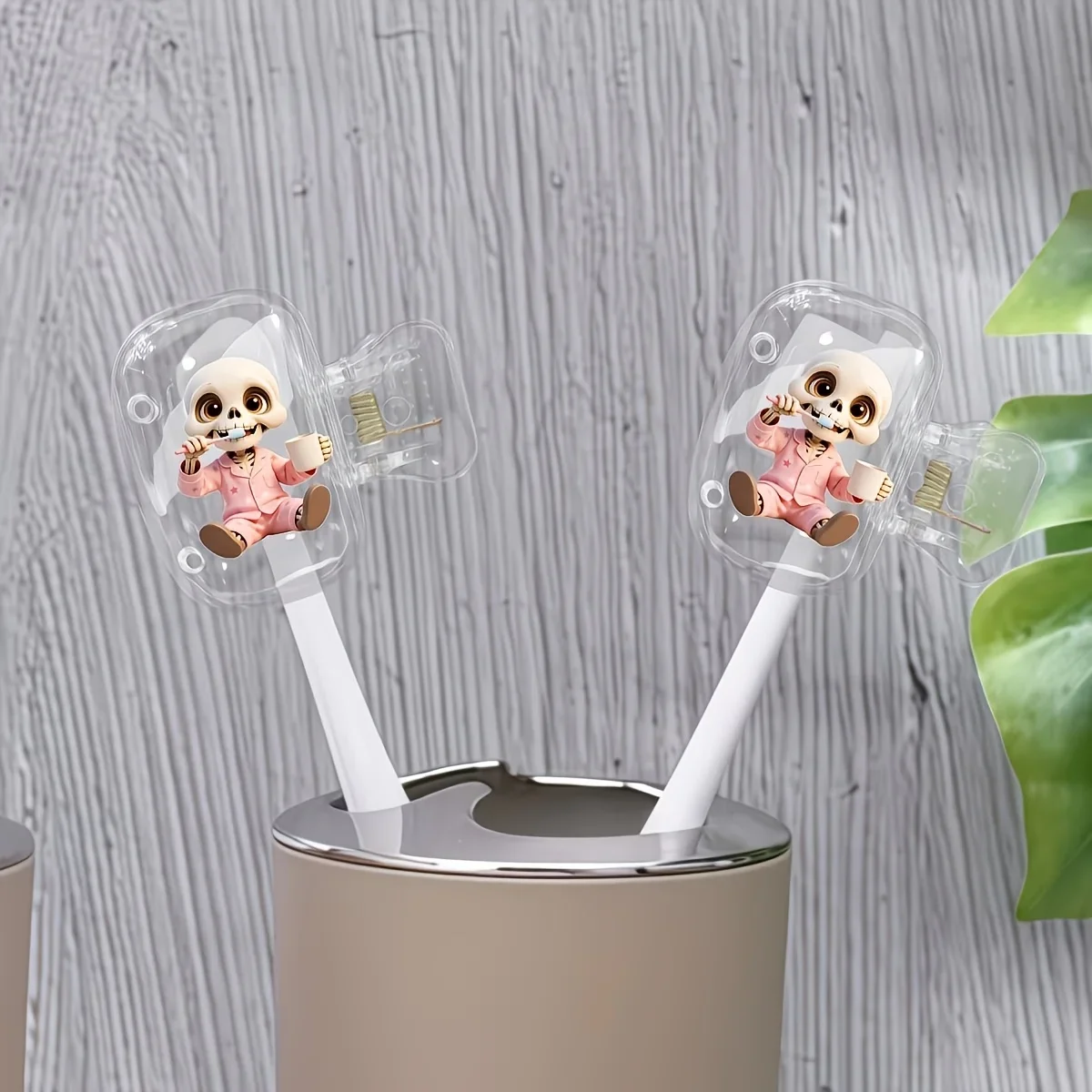 2pcs Skull Toothbrush Head Protector Protect Toothbrush Cleanliness Ideal for Home Organization Travel Essentials Dormitory Use