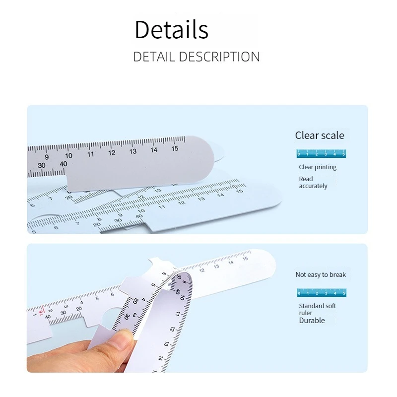 Règle d'optométrie PD, accessoires de lunettes, portable, flexible, gradué, oculaire, pupillaire, jauge de distance, optique, équipement de proptométrie