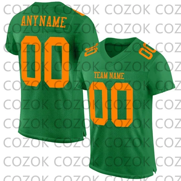 

Custome Grass Green Football Jerseys for Men Women Unisex Football Short Sleeves Athletic Tee Shirts