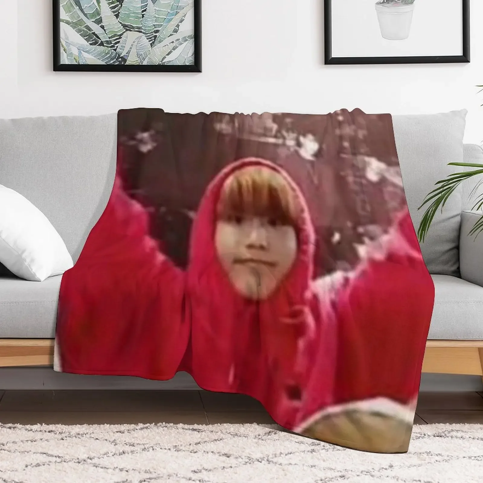 Han Jisung cute meme Throw Blanket heavy to sleep Sleeping Bag Blankets