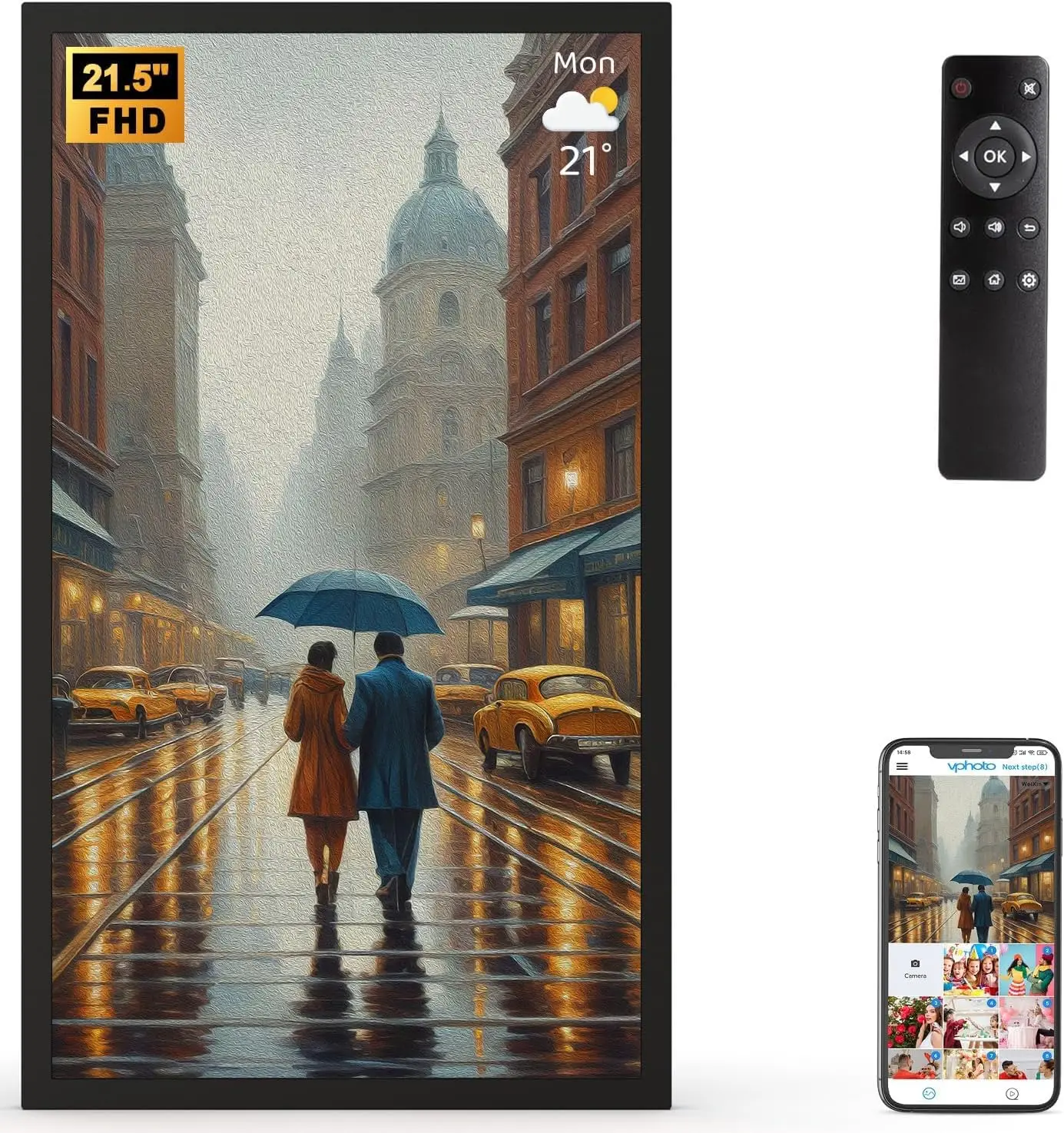 

2,8-дюймовая сверхбольшая цифровая фоторамка с двойным Wi-Fi-32 Гб цифровая фоторамка FHD IPS панель, настенный монтаж