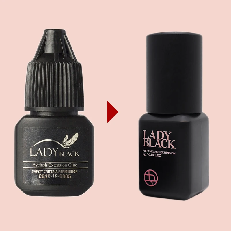 5ml Lady Black Eyelash Extension Glue Korea Professional False Lash Glue for Eyelash Extensions Makeup Tools Lava IBeauty