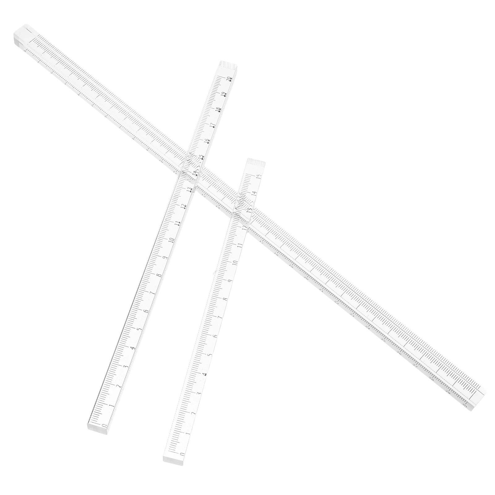 

3pcs Transparent Ruler Set Acrylic Straight Drawing Measuring Tool Geometry Engineering Student Art Design Architecture