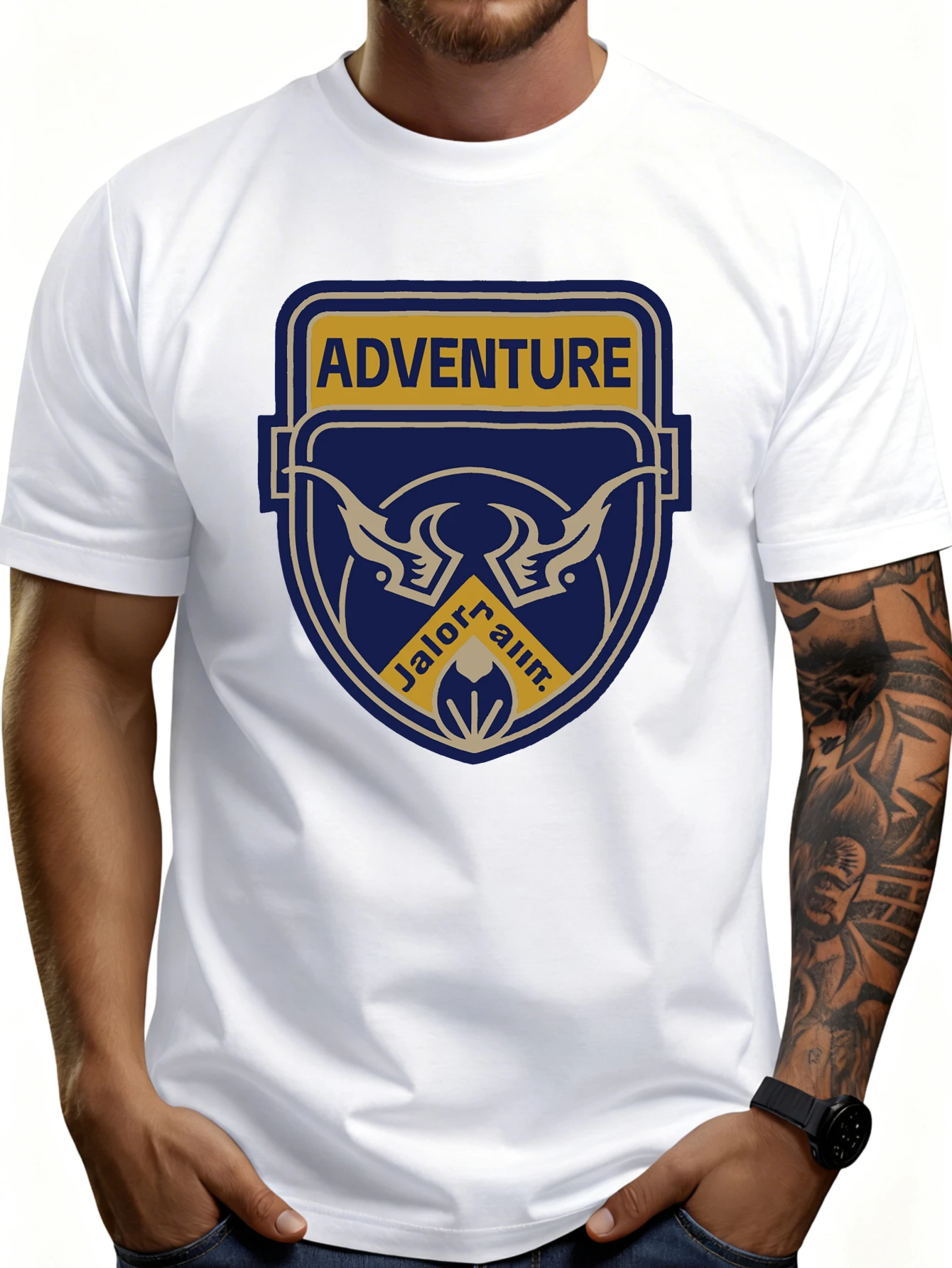 Casual Style Men's T-Shirt Adventure Logo Design Summer Clothing Gift for Adventure Enthusiasts