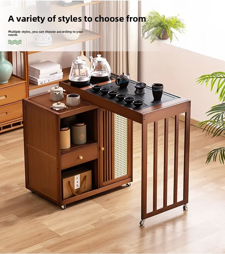 2025 Hot Selling Portable Tea Table with Heating Kettle for Home Balcony Tea Ceremony