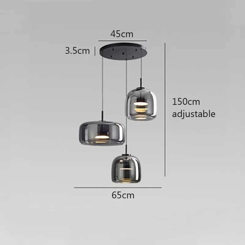 LED Modern Glass Pendant Light Amber Hanging glass Lamp For Dining Room Bar Indoor Decor Lighting Bedroom Bedside Led Luminaire