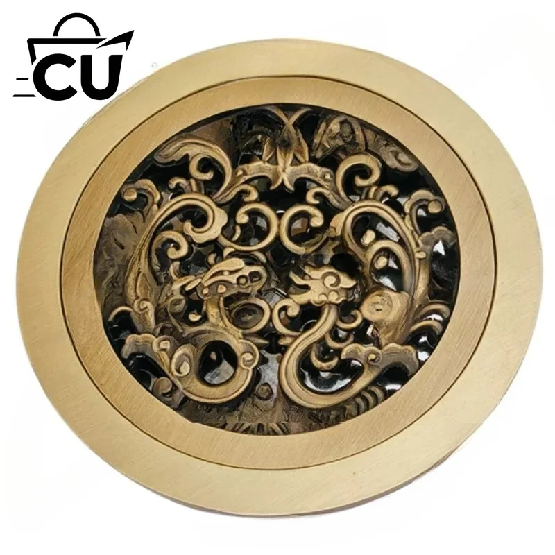 Brass copper odor-proof toilet shower room bathroom drain balcony floor drain cover odor prevention 10cm floor drain