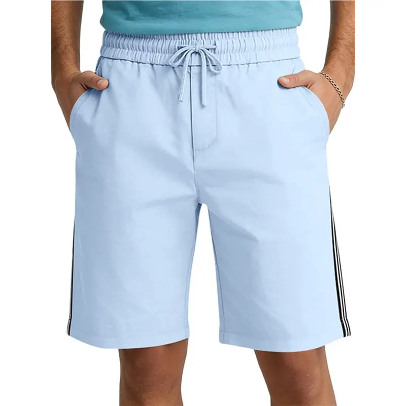 【special】men's-hawaiian-beach-shorts-elastic-waist-drawstring-stripe-summer-casual-shorts-with-pocket