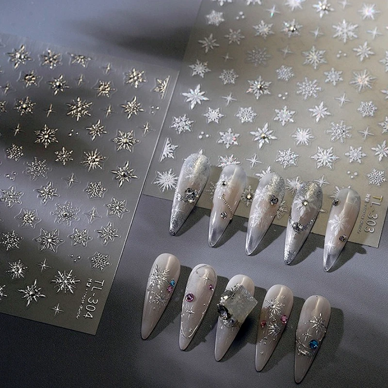 

Snowflakes Rhinestones Stars Feather Christmas Tree Snowman Rabbit Gingerbread Santa Claus Crystal Ball Nail Art Stickers Decals