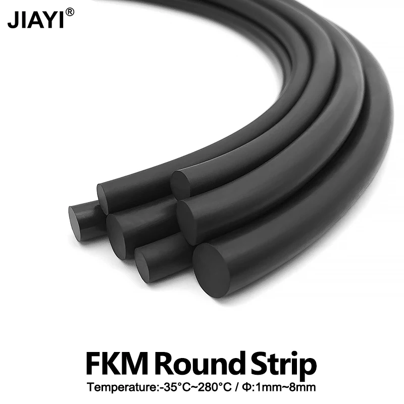 High-Quality FKM Fluorine Rubber Door Seal Strip Solid Diameter 1.8/2/2.5/3/3.5/4/5/6mm  Black Round Sealing Good Weatherproof