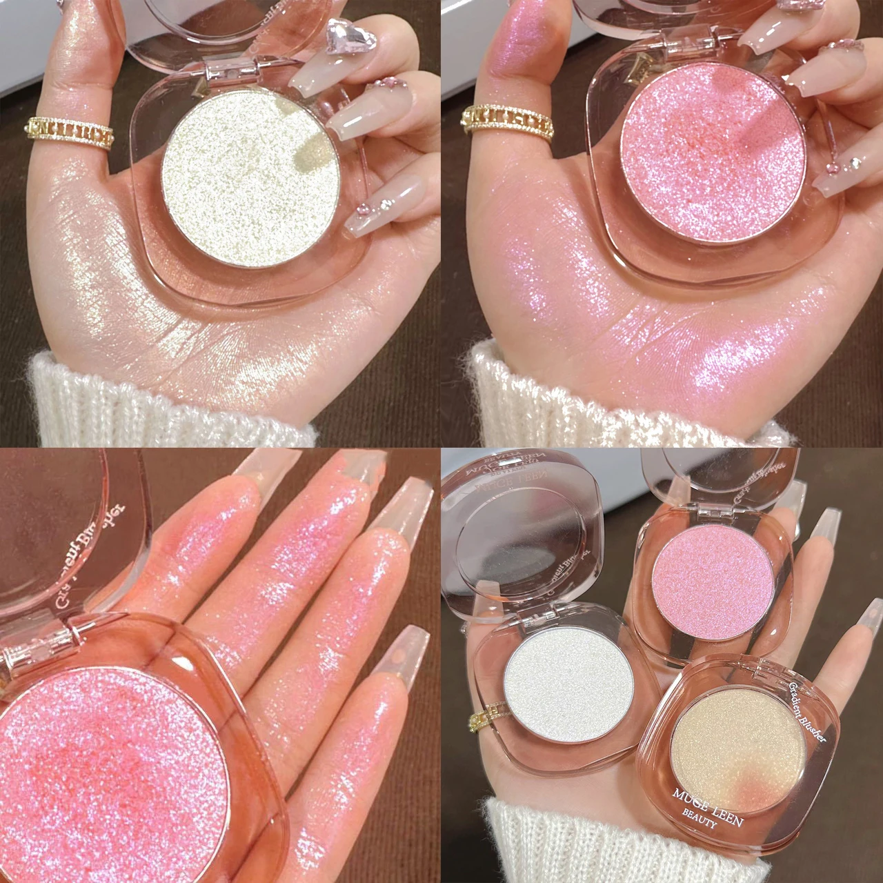 Diamond Highlighter Flash Glitter High Gloss Powder Makeup Facial Glowing Face Contour Brighten Skin Pearl Highlighter Cosmetics