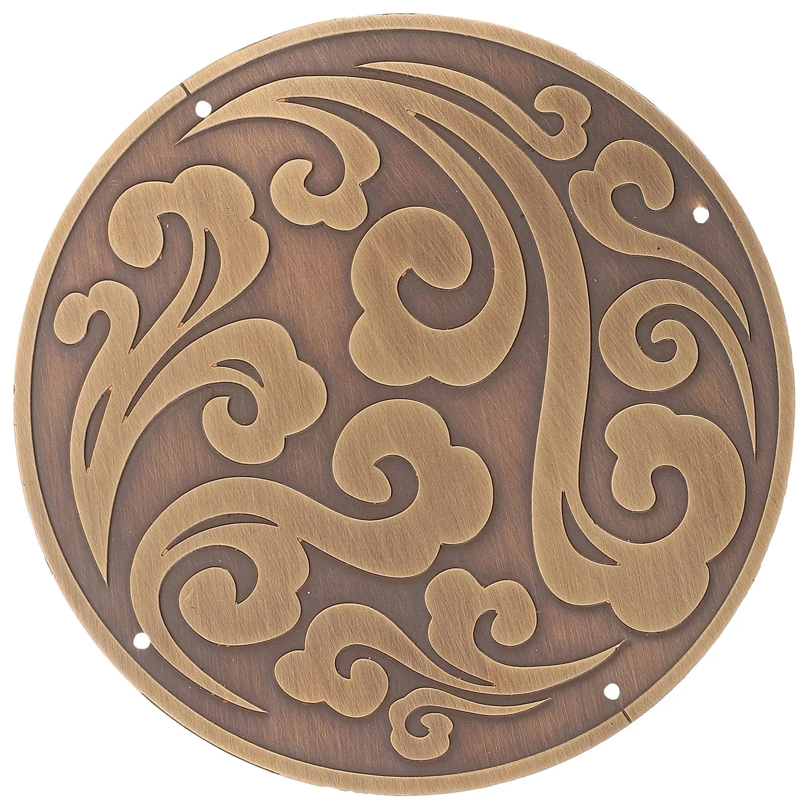 Brass Applique Cabinet Door Panel Chinese Style Auspicious Cloud Decoration Carved Brass Furniture Decal Vintage Metal