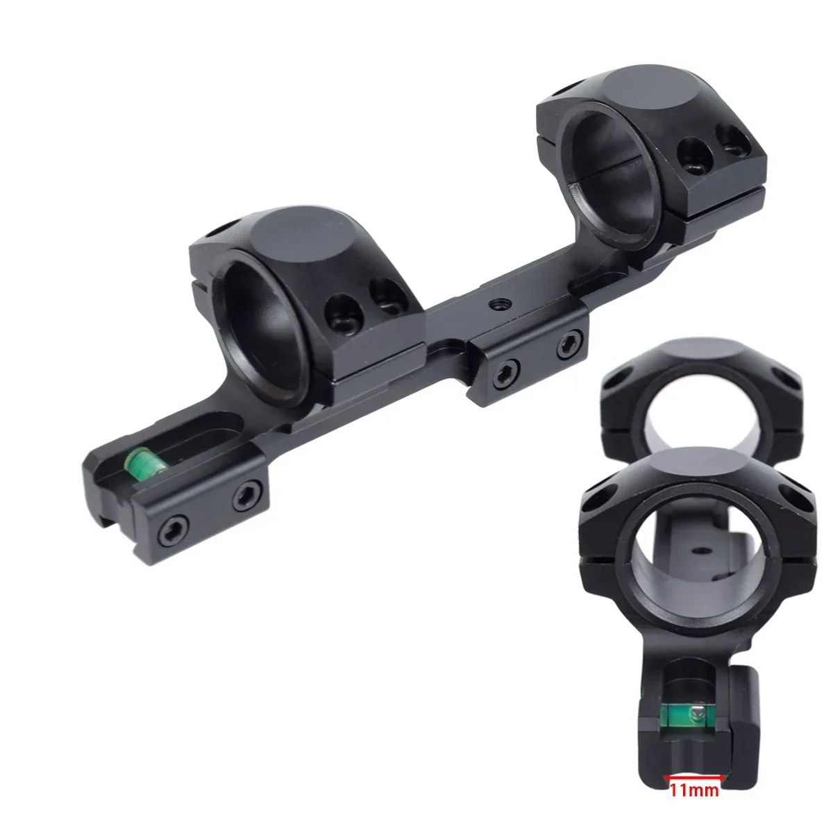 Tactical 11mm Dovetail Cantilever Scope Mount Shotgun Ring 25.4mm 30mm Remington Riflescope Rings Base With Bubble Level Hunting