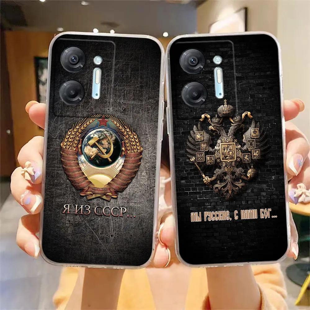 Clear Phone Case For Infinix HOT 9 10 11 12 20 20s 30 30i POVA 2 3 4 PRO PLAY Case Funda Coque Shell Cover Emblem Of Russia CCCP