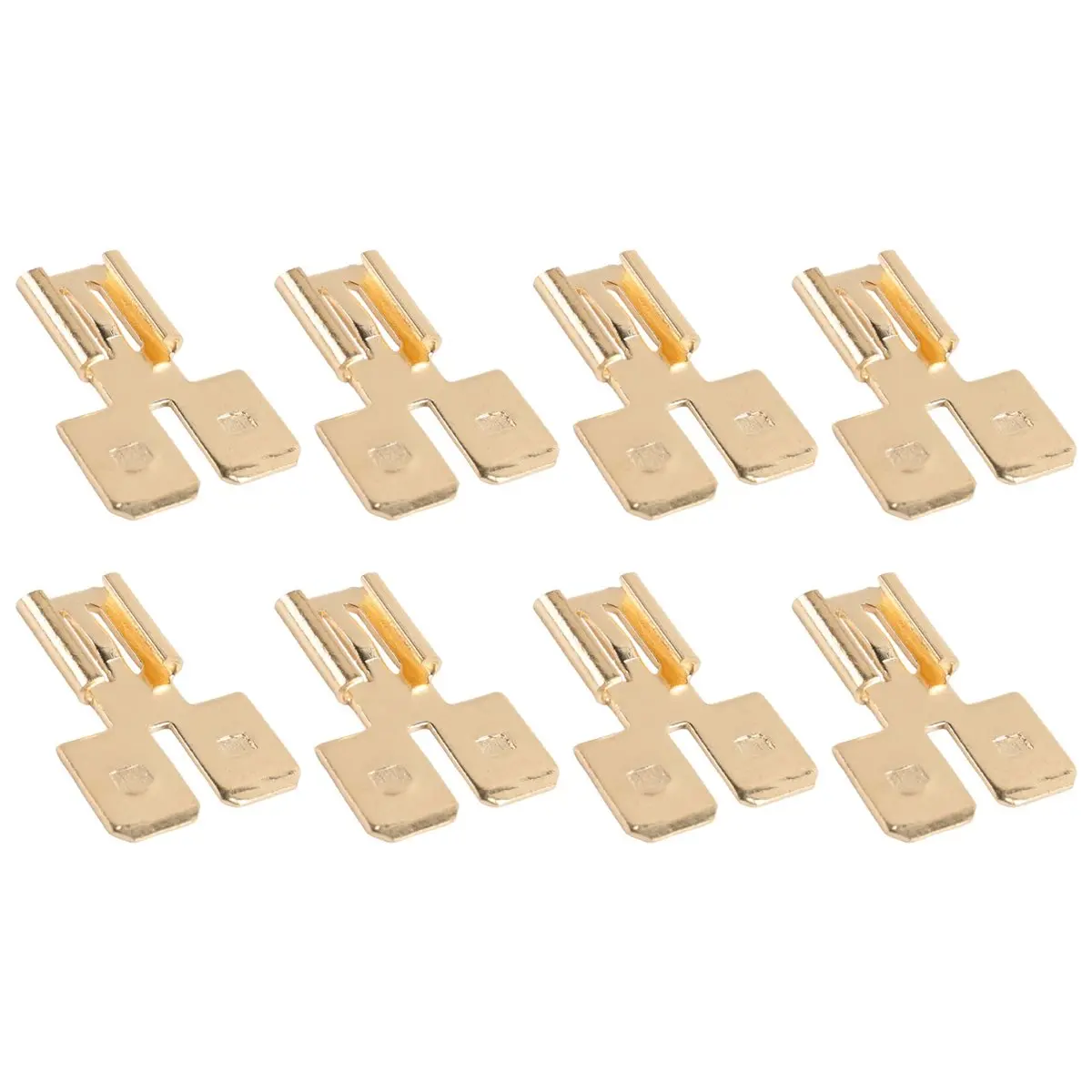 【Socket】 8Pcs Double Back Spade Connector Quick Disconnect Electrical Two-Way Wire Terminal Adapter Non-Insulated Male Single