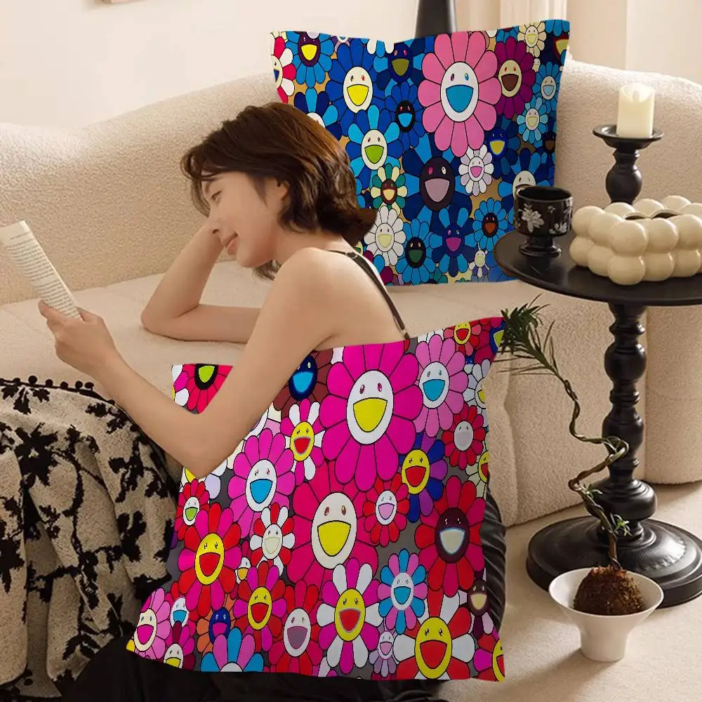Fashion M-Murakamis T-Takashi Art Personalized Pillow Cover Kids Bedroom Wild Party Decor Pillowcase kid Birthday shower Gift