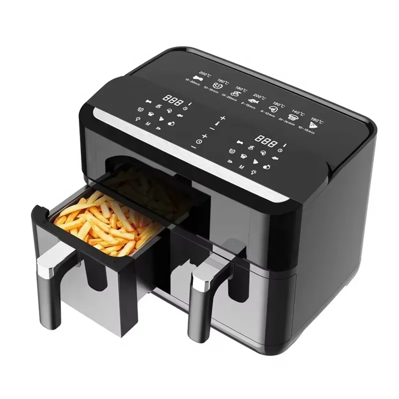 household 9l touch screen double air fryer smart dual air fryers oil-free friteuse sans huile