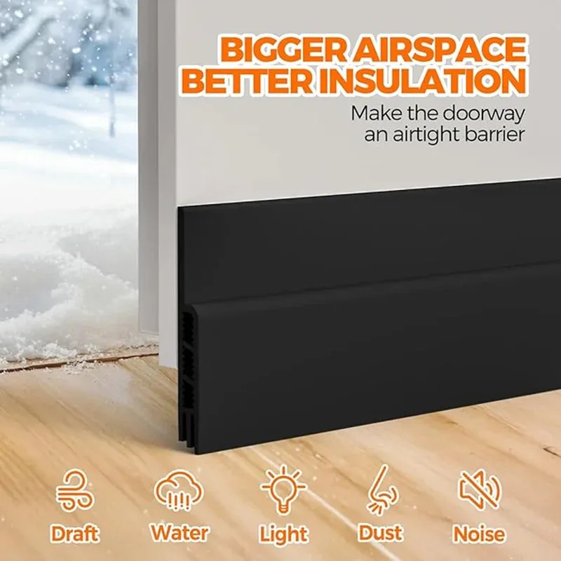 1M PVC Door Bottom Sealing Strip Self-Adhesive Aoors And Windows,Sound Insulation, Windproof, Porous Sealing Strip