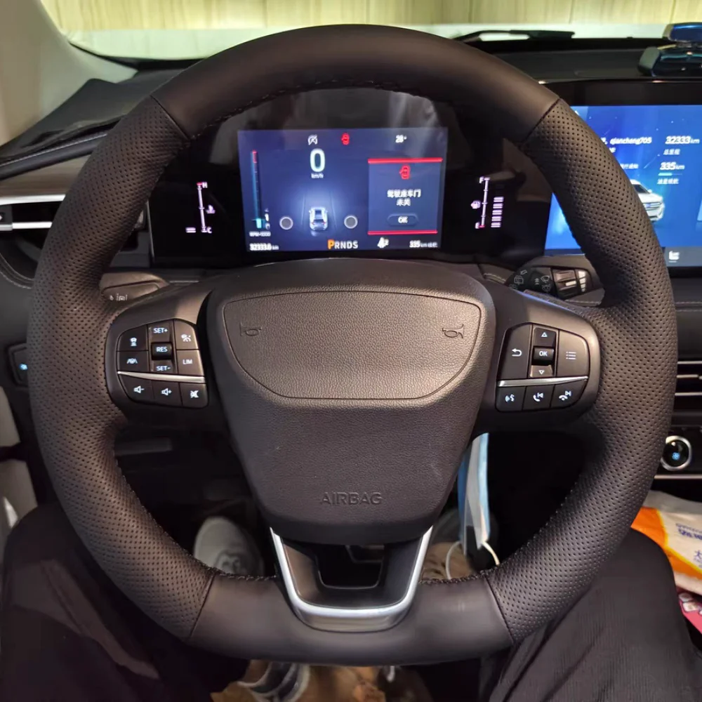 Customized Car Steering Wheel Cover Microfiber Leather For Ford Focus ST-Line Fiesta ST-Line Focus ST 2018-2020 Fiesta ST