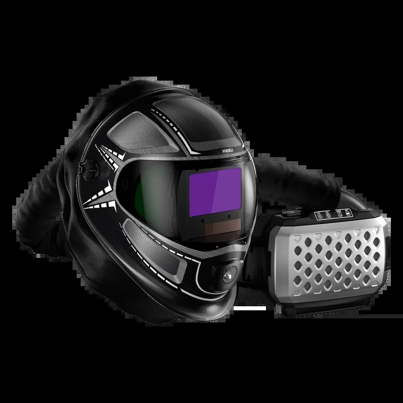 Welding Helmet with Light, Panoramic 180° Large Viewing, Powered Purifying Respirator, Auto Darkening, Fume Filtration