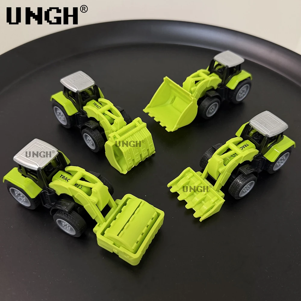 UNGH 4 قطعة/المجموعة الأخضر فرام مركبة دييكاست الهندسة سيارة رافعة شوكية نماذج من الشاحنات لعبة تعليمية للأطفال الصبي هدية عيد ميلاد