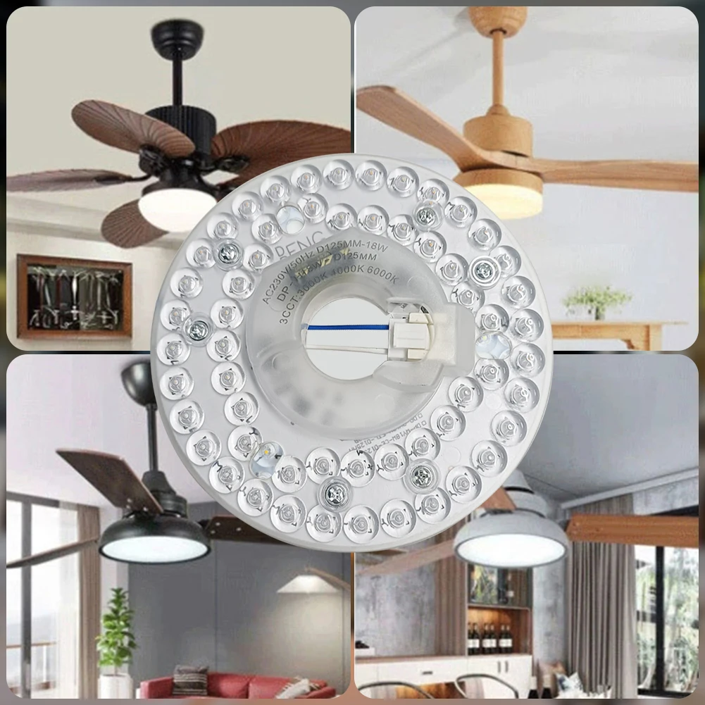 

3.9/4.9/6.2 Inch 15/18/24W Ceiling Fan Light Retrofit Kit Dimmable Ceiling Fan Light Replacement Panel Pendant Light Round Panel