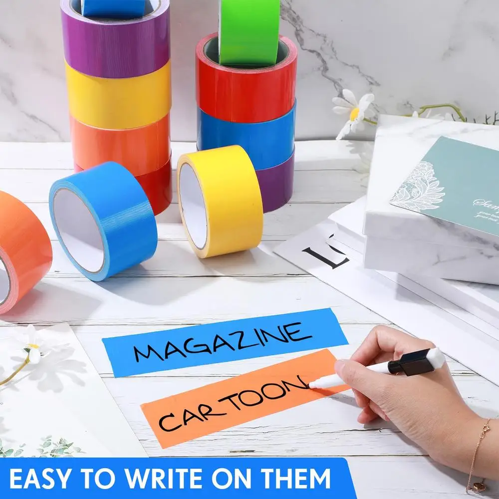 36 Pack Rainbow Duct Tape Set 10 Yards x 2 Inch Heavy Duty Waterproof Crafts Packaging Markers Kit