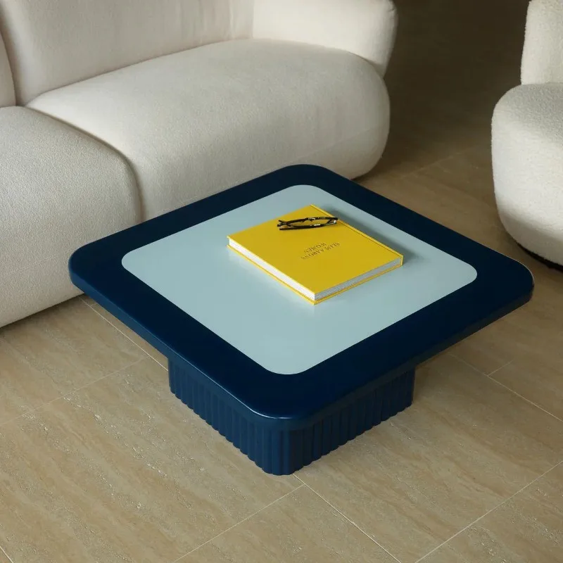 Small apartment coffee table, blue coffee table, living room side table