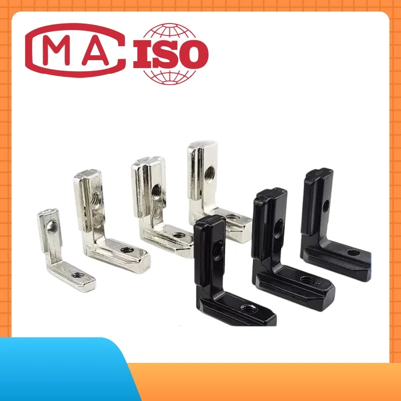 10Pcs 2020 3030 4545 4040  Series Inside Hidden Bracket L Shape Interior Corner Connector with Screws for Aluminum Profile
