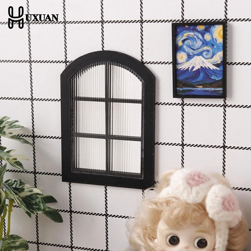 Miniature Dollhouse Window Frame Prop 1/12 - Simulation Furniture For Living Scene Decoration & Micro Scene Building