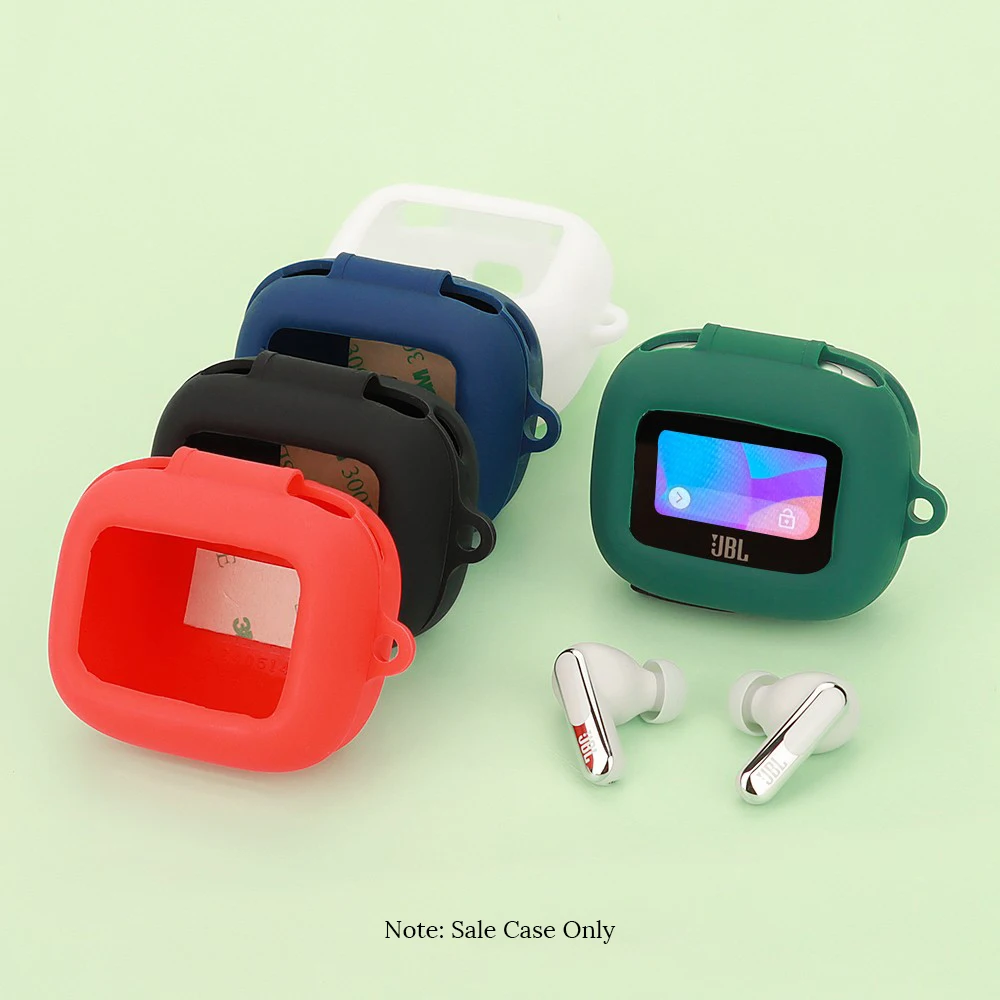 Capa de silicone para jbl live beam 3 fones de ouvido sem fio com mosquetão à prova de choque capa de proteção de corpo inteiro acessórios de fones de ouvido