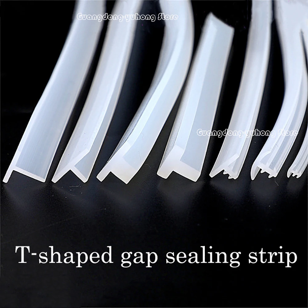 T Shape Silicone Sealing Strip T Bar Gap Weatherstrip Oil-Gas Slit Filler Heat Resistant Mat Home Improvement Car Door Collision